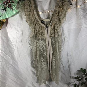 VINTAGE Free People zip up lace top